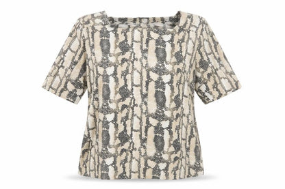 NEXT Womens Brown Animal Print  Basic T-Shirt Size 14