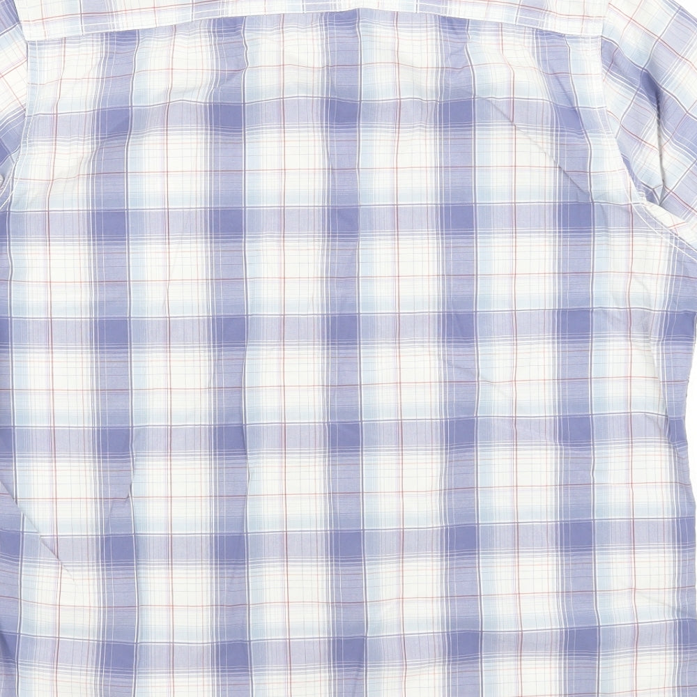 Mens UK Size L Boston Crew Blue  Button-Up Short Sleeve Casual Shirt
