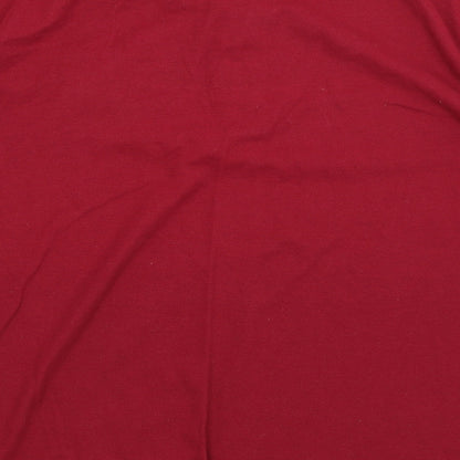 Brand and care label for Unitex Schoolwear boys’ red basic polo, size M
