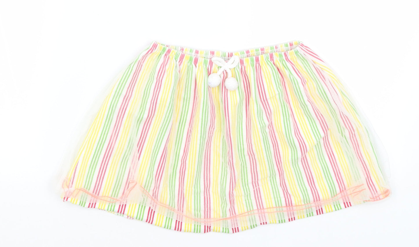 Hulabaloo Girls White Striped  Flare Skirt Size 5-6 Years