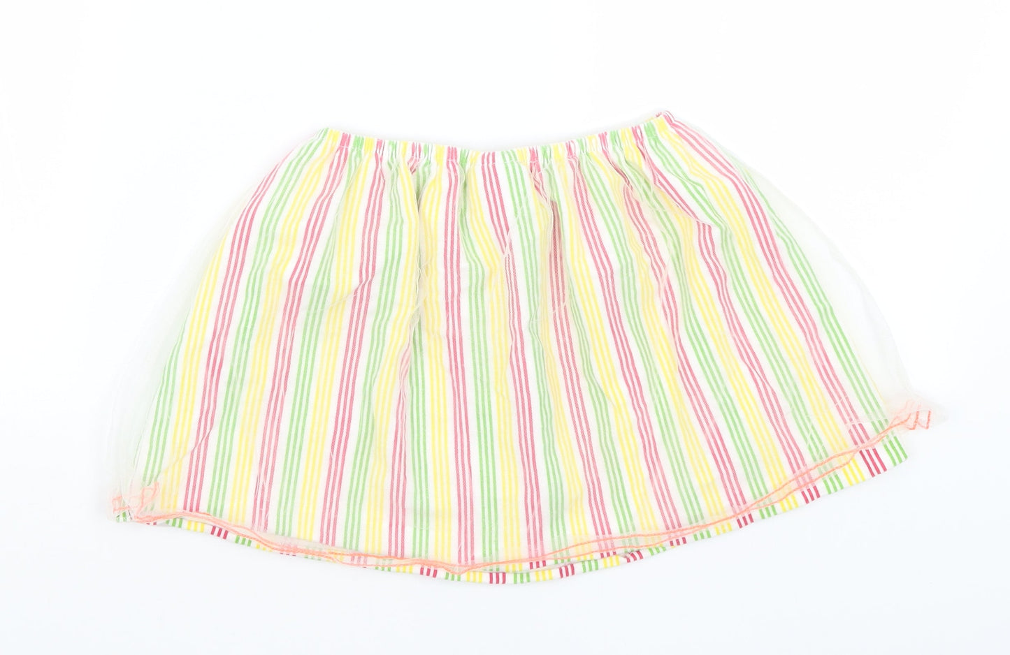 Hulabaloo Girls White Striped  Flare Skirt Size 5-6 Years