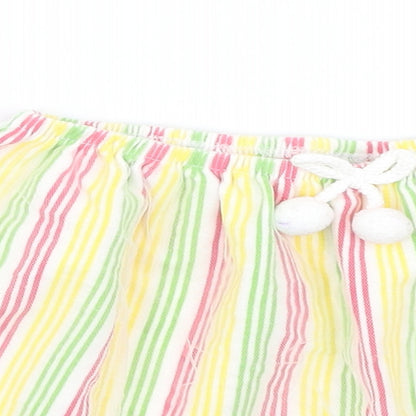 Hulabaloo Girls White Striped  Flare Skirt Size 5-6 Years