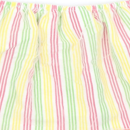 Hulabaloo Girls White Striped  Flare Skirt Size 5-6 Years