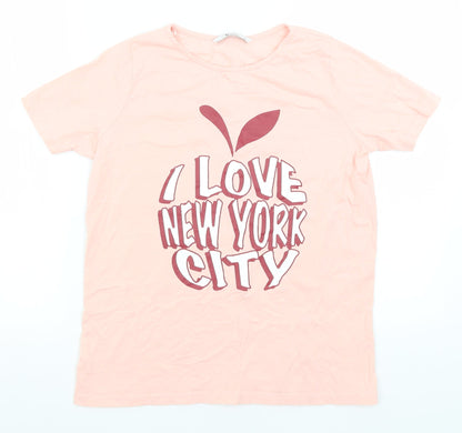 TU Womens Pink   Basic T-Shirt Size 8  - I Love NYC