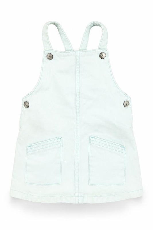 F&F Baby Blue   Pinafore/Dungaree Dress  Size 9-12 Months