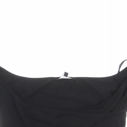 Womens UK Size 8 New Look Black Cropped T-Shirt