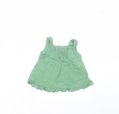 Back view of Monsoon girls’ green geometric basic blouse, size 3-6, months