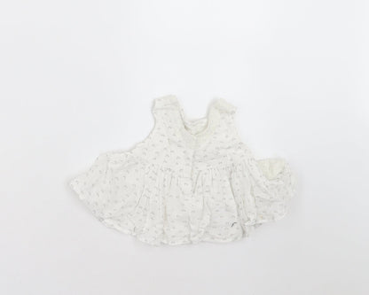 Back view of Next girls’ white floral basic blouse, size 3-6, months