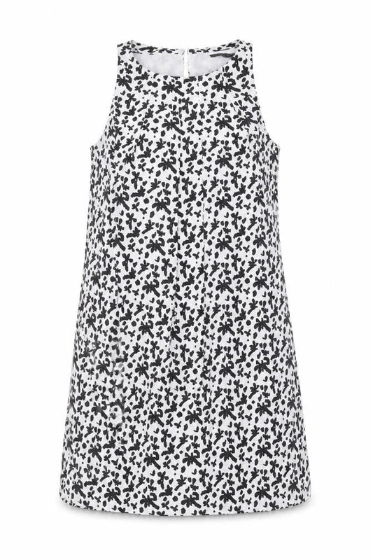 Front view of Mango women’s white geometric shift, size S