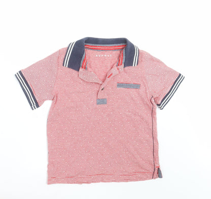 Nutmeg Boys Red Striped  Basic Polo Size 4-5 Years