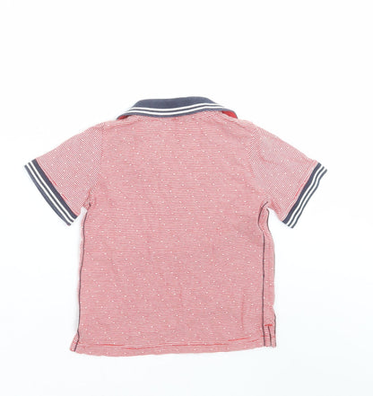 Nutmeg Boys Red Striped  Basic Polo Size 4-5 Years