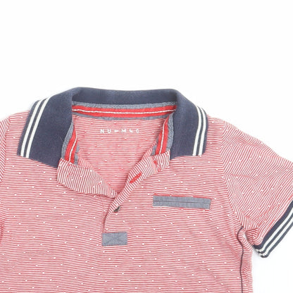 Nutmeg Boys Red Striped  Basic Polo Size 4-5 Years