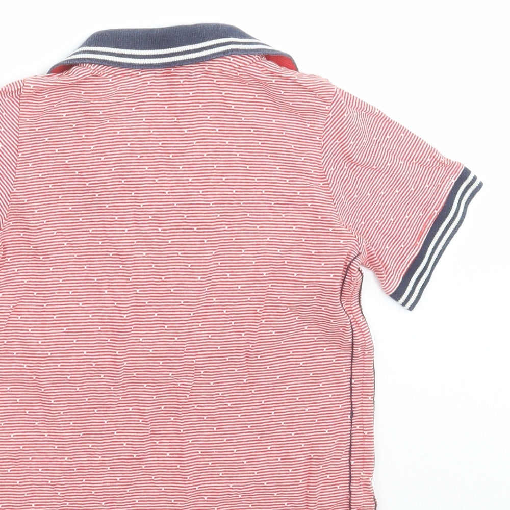 Nutmeg Boys Red Striped  Basic Polo Size 4-5 Years