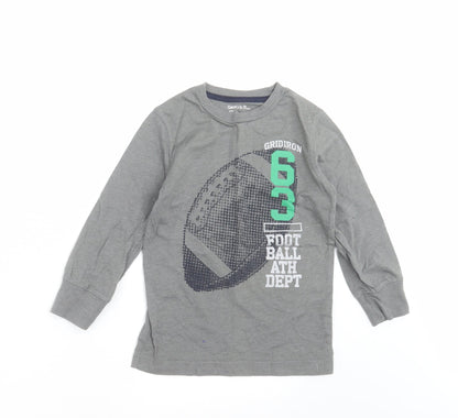 GapKids Boys Grey   Basic T-Shirt Size 4-5 Years  - football