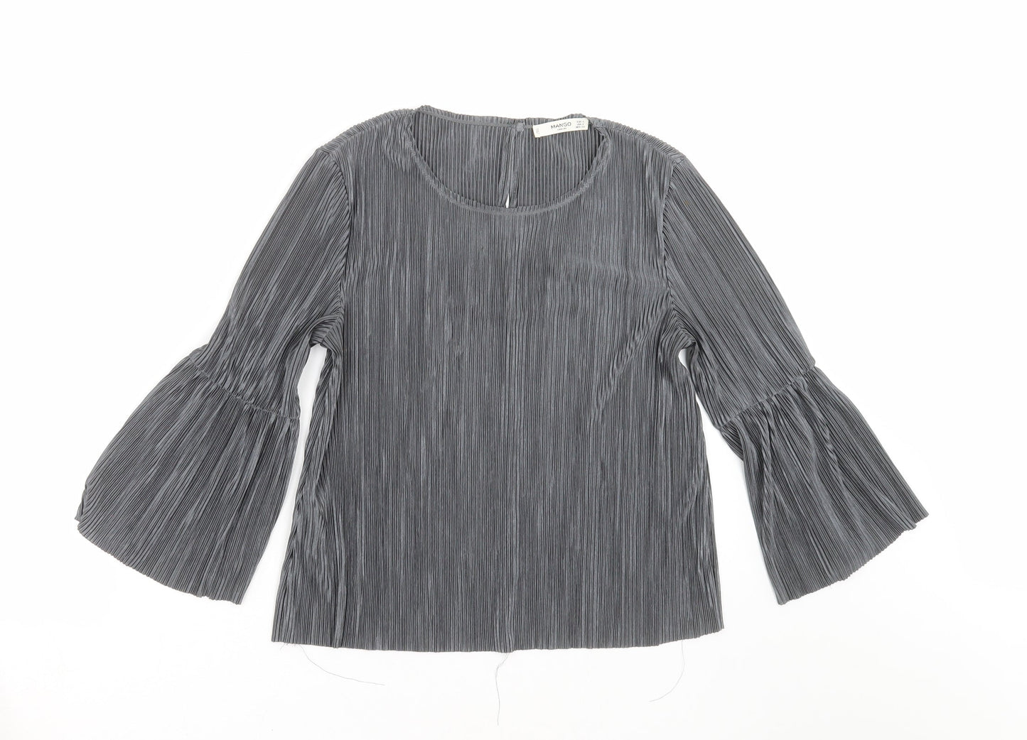 Womens UK Size S Mango Grey Basic Blouse