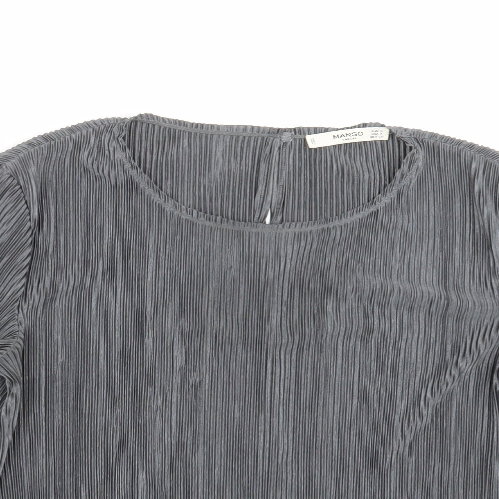 Womens UK Size S Mango Grey Basic Blouse