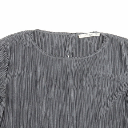 Womens UK Size S Mango Grey Basic Blouse