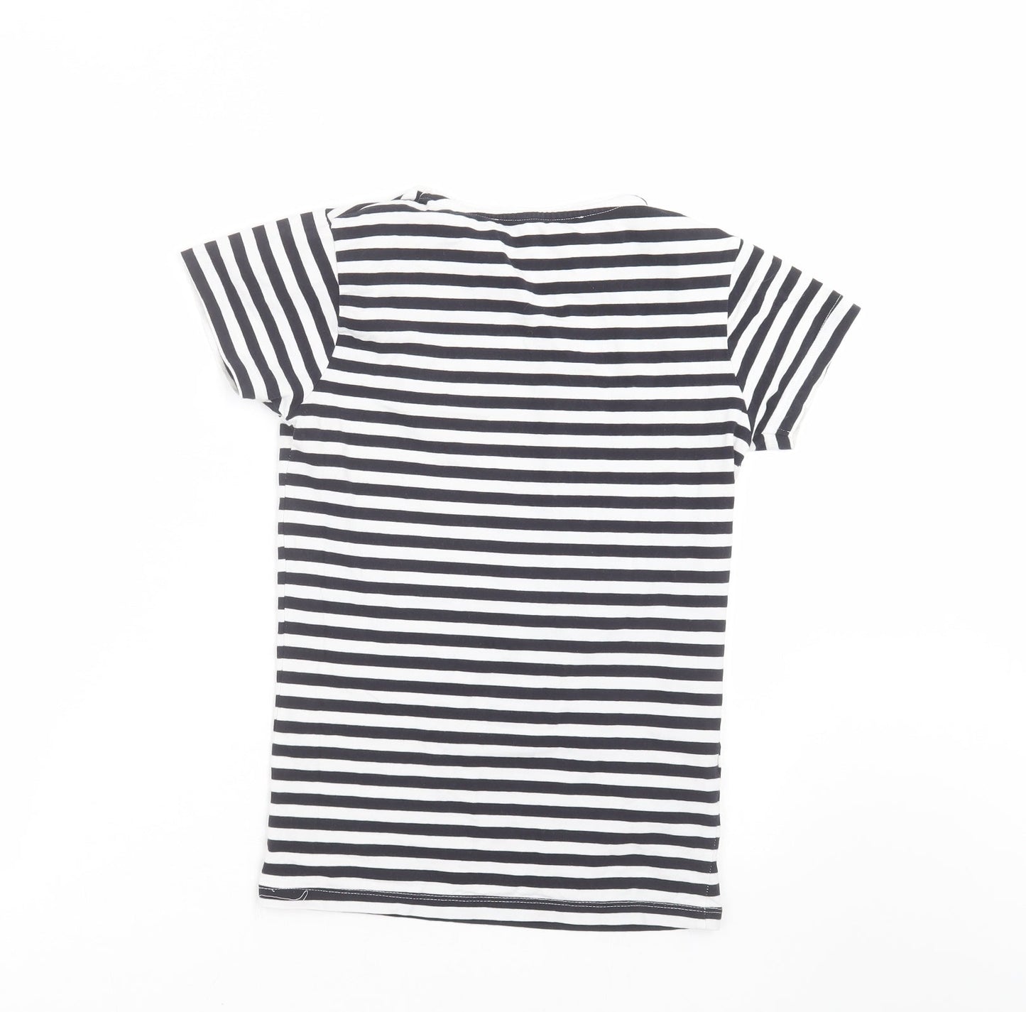 Womens UK Size S Mango Black Basic T-Shirt