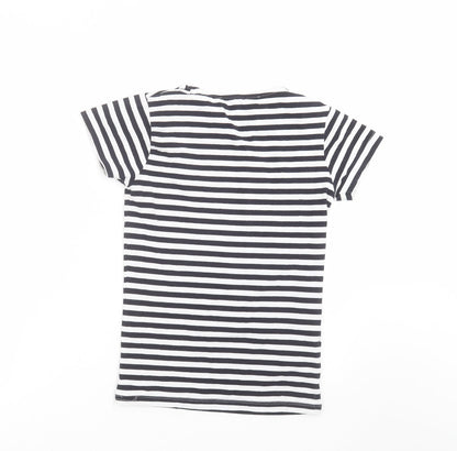 Womens UK Size S Mango Black Basic T-Shirt