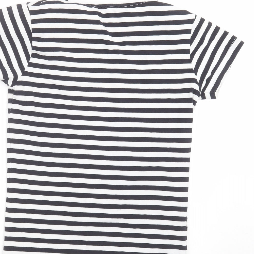 Womens UK Size S Mango Black Basic T-Shirt