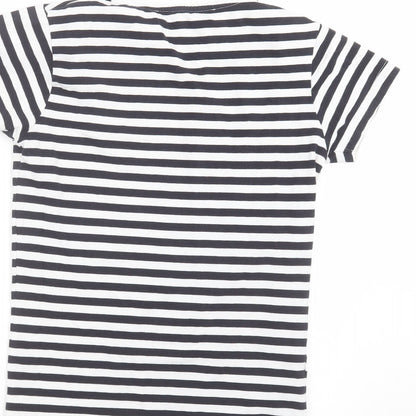 Womens UK Size S Mango Black Basic T-Shirt