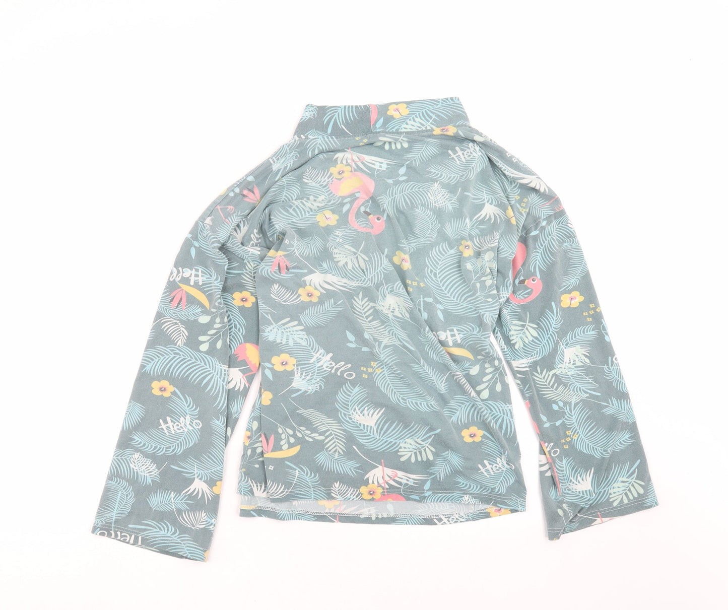 SheIn Womens Gold Floral  Wrap Blouse Size S  - Tropical print