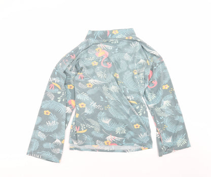 SheIn Womens Gold Floral  Wrap Blouse Size S  - Tropical print