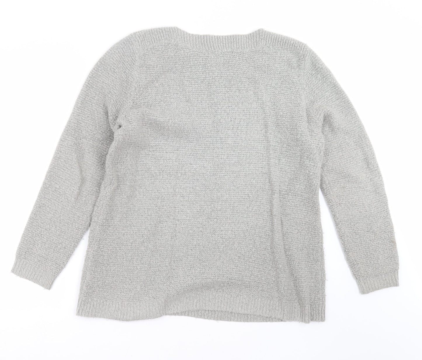 George Womens Grey  Knit Pullover Jumper Size 14  - beaded