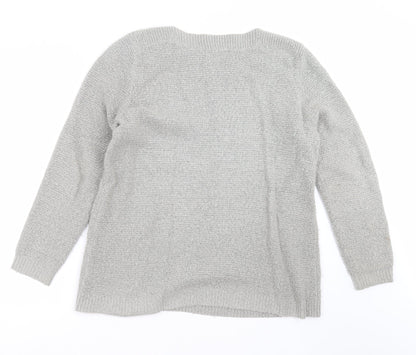 George Womens Grey  Knit Pullover Jumper Size 14  - beaded