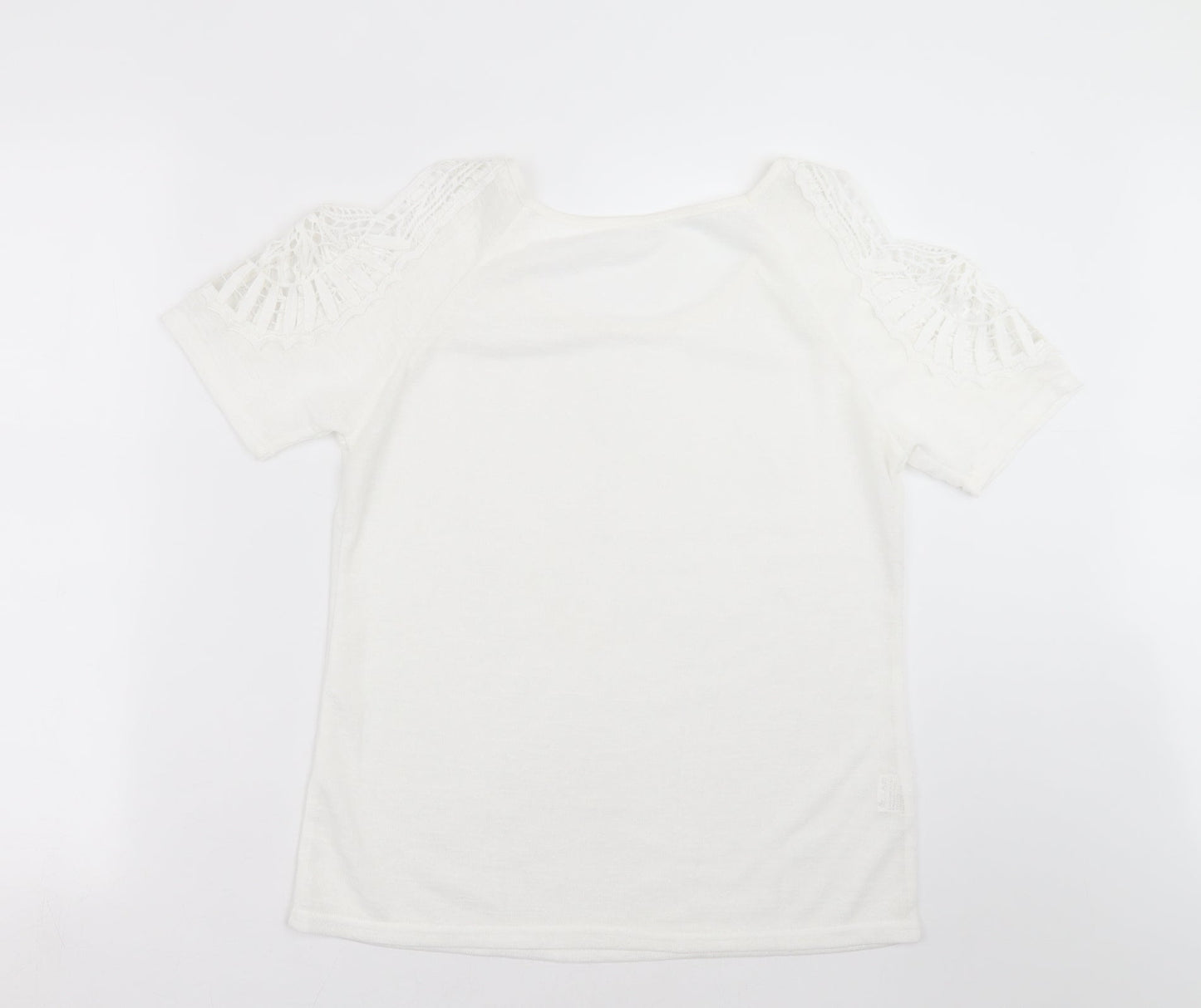 Womens UK Size L Preworn White Pullover Jumper