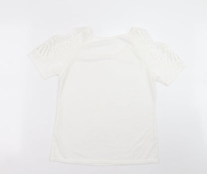 Womens UK Size L Preworn White Pullover Jumper