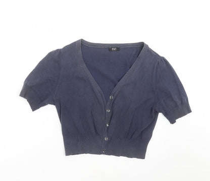 F&F Womens Blue  Knit Cardigan Jumper Size 16