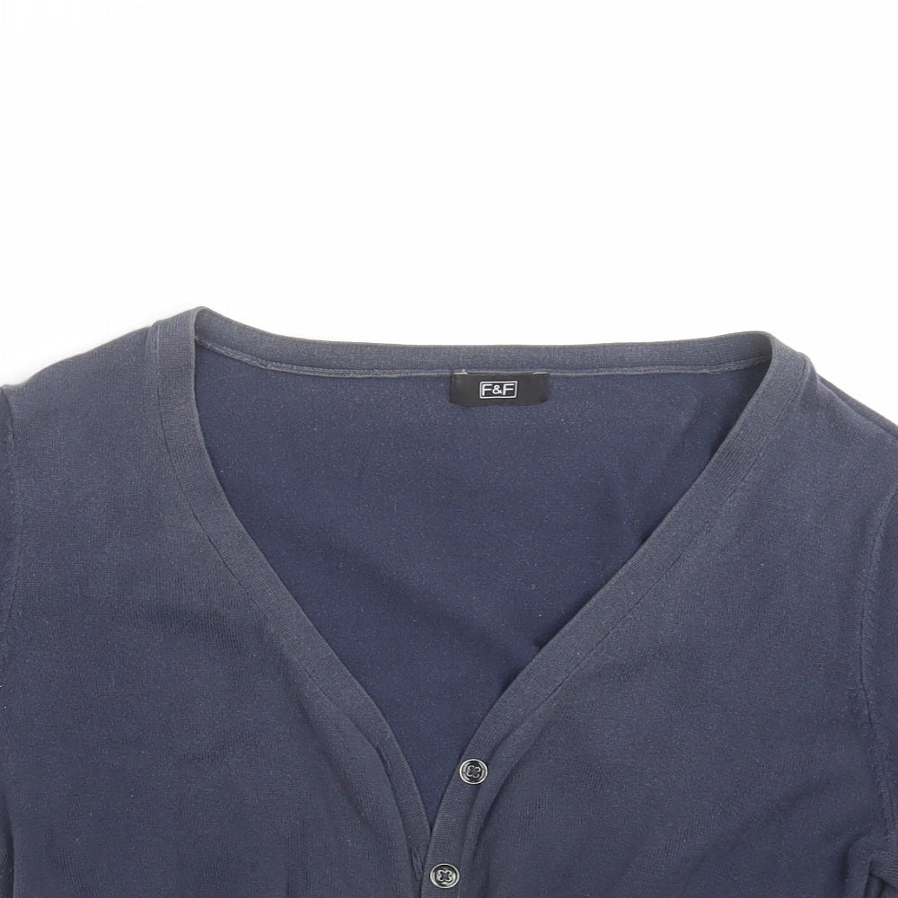 F&F Womens Blue  Knit Cardigan Jumper Size 16