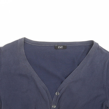 F&F Womens Blue  Knit Cardigan Jumper Size 16