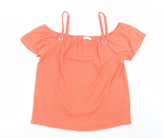 Papaya Womens Orange   Basic Blouse Size 16