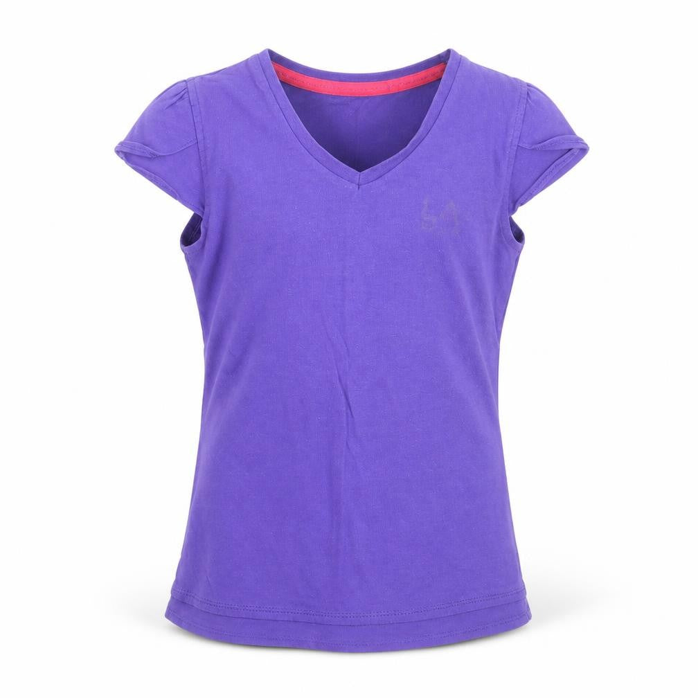 Front view of LA Gear girls’ purple basic t-shirt, size 11-12, years