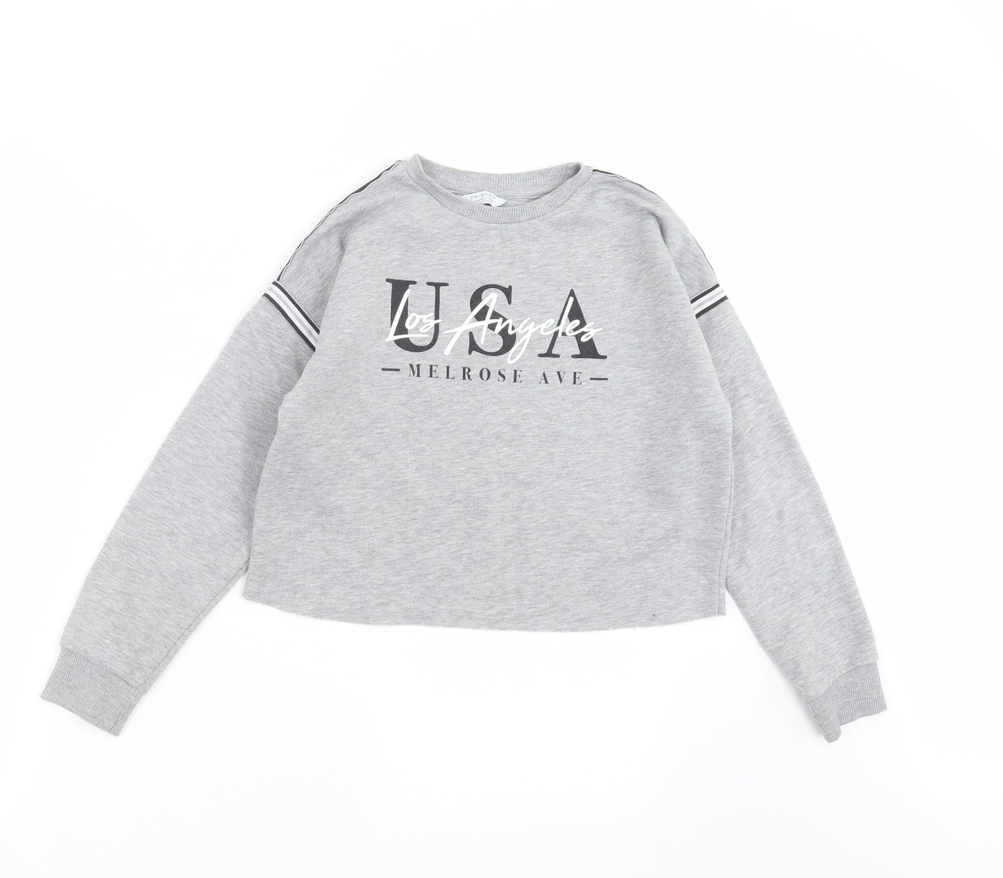 Primark Girls Grey   Pullover Sweatshirt Size 9-10 Years  - usa los angeles