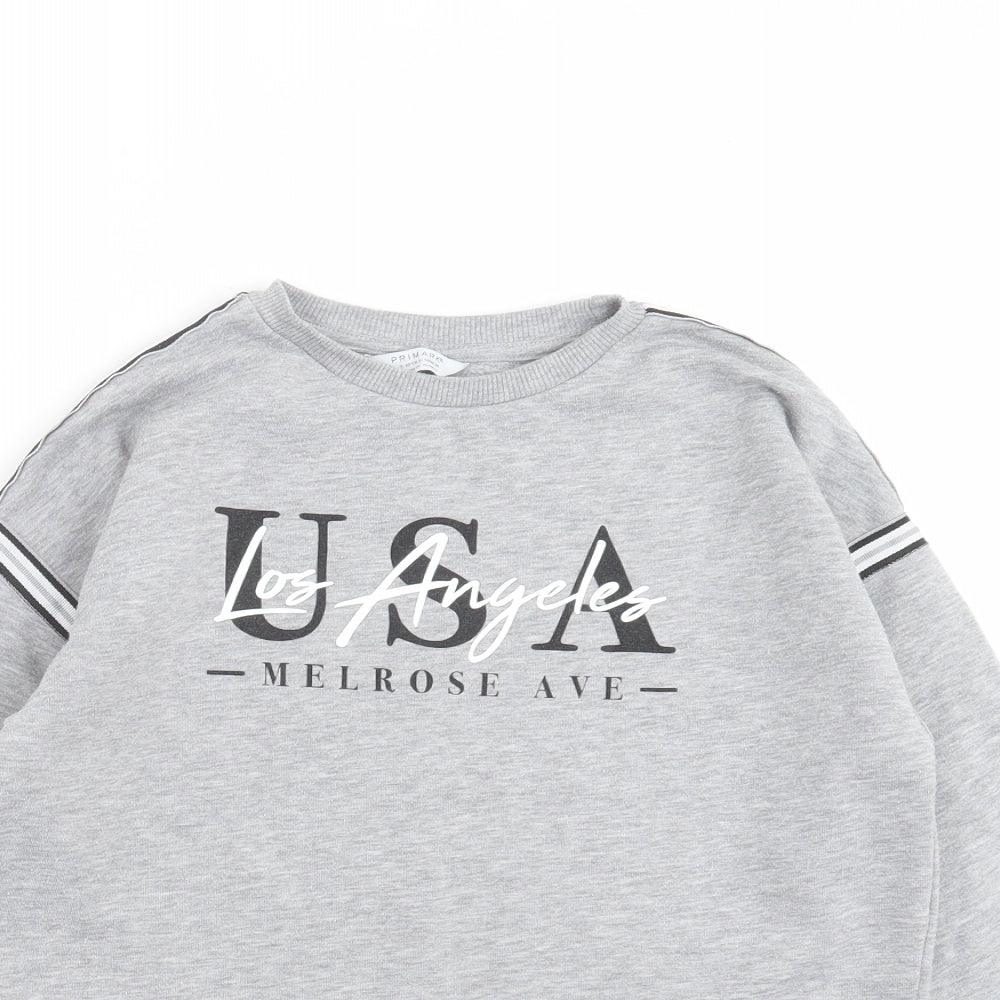 Primark Girls Grey   Pullover Sweatshirt Size 9-10 Years  - usa los angeles