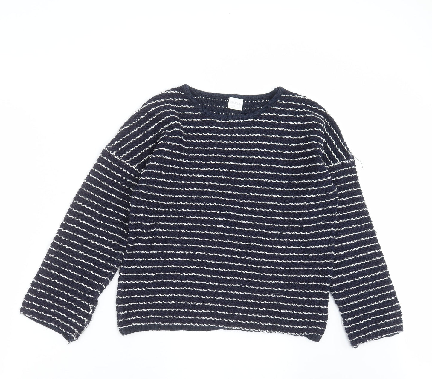 F&F Girls Blue Striped Knit Pullover Jumper Size 12-13 Years