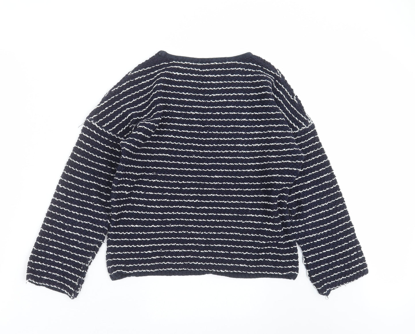 F&F Girls Blue Striped Knit Pullover Jumper Size 12-13 Years
