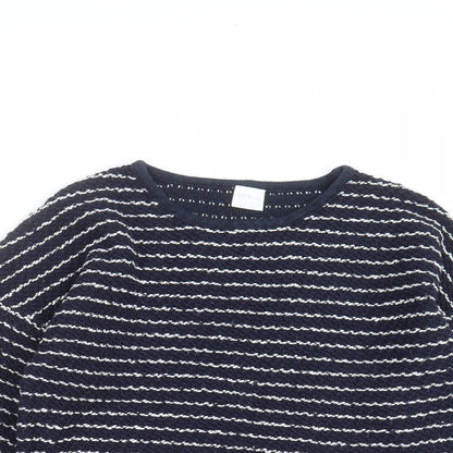 F&F Girls Blue Striped Knit Pullover Jumper Size 12-13 Years