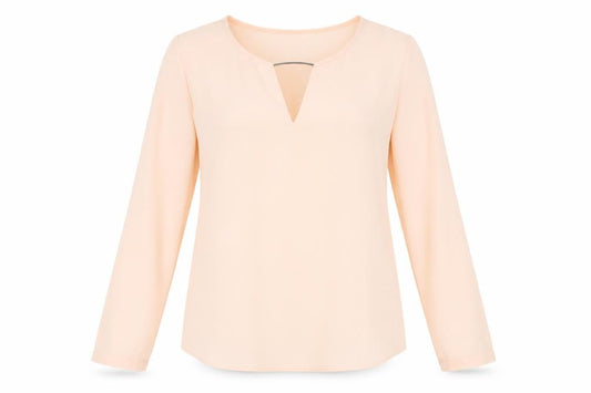 Front view of Atmosphere women’s pink basic blouse, size UK 8