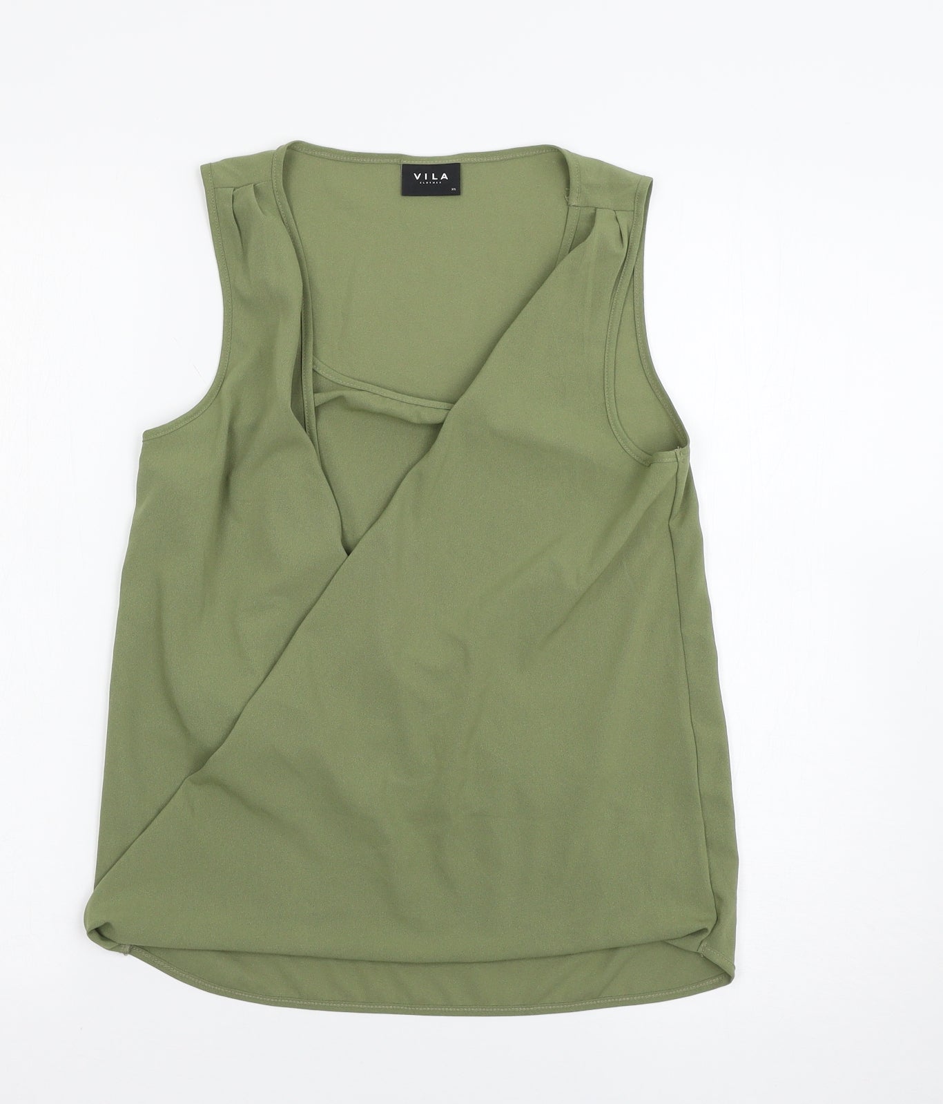 Womens UK Size XS villa Green Basic Tank