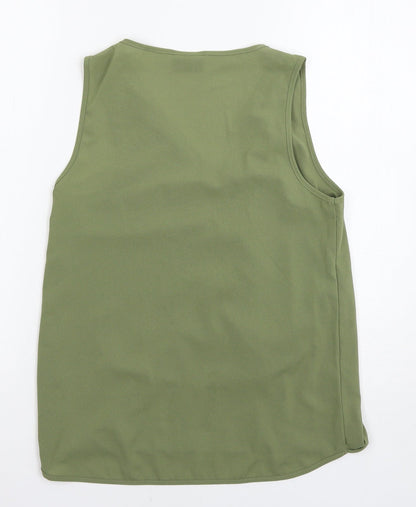 Womens UK Size XS villa Green Basic Tank