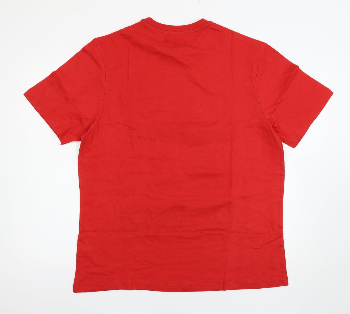 Back view of Studio men’s red solid pyjama top, size L, - christmas pyjama top