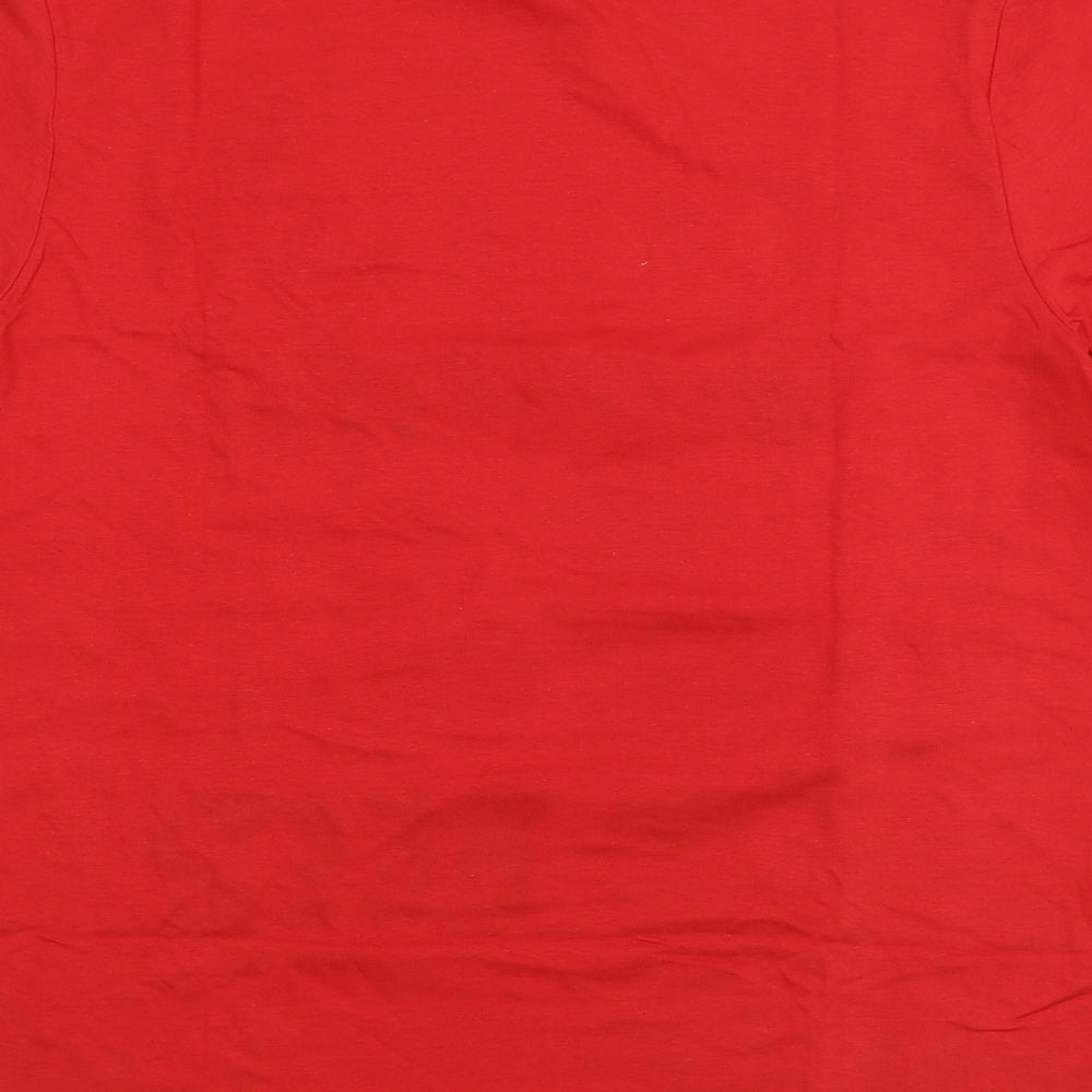 Brand and care label for Studio men’s red solid pyjama top, size L, - christmas pyjama top