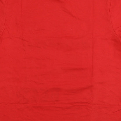Brand and care label for Studio men’s red solid pyjama top, size L, - christmas pyjama top