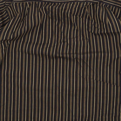 George Mens Brown Striped   Button-Up Size 17