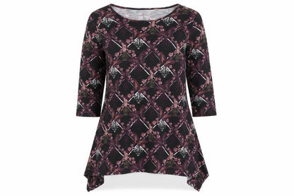 Front view of Samya women’s multicoloured floral basic t-shirt, size UK 16