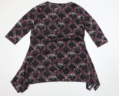 Back view of Samya women’s multicoloured floral basic t-shirt, size UK 16